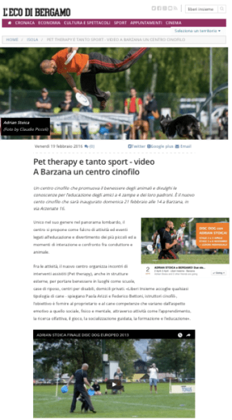 Adrian on italian newspaper