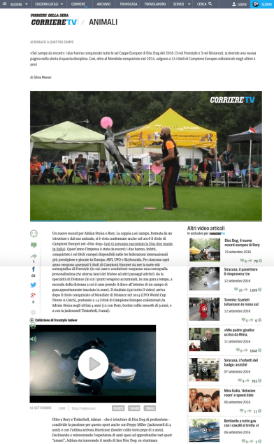 Corriere della Sera, 16 settembre 2016, Adrian e Rory